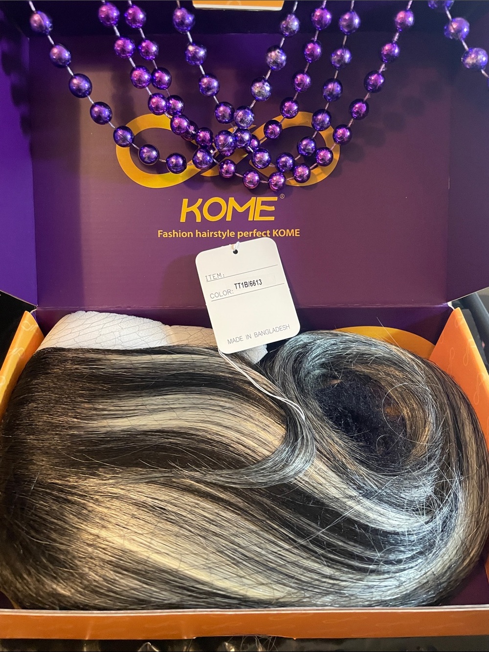 Kome Black And Grey Silver Baliage Lace Front Wig